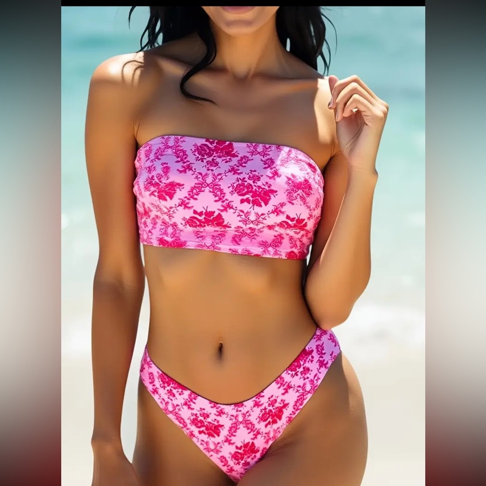 Pink Floral Bikini Set